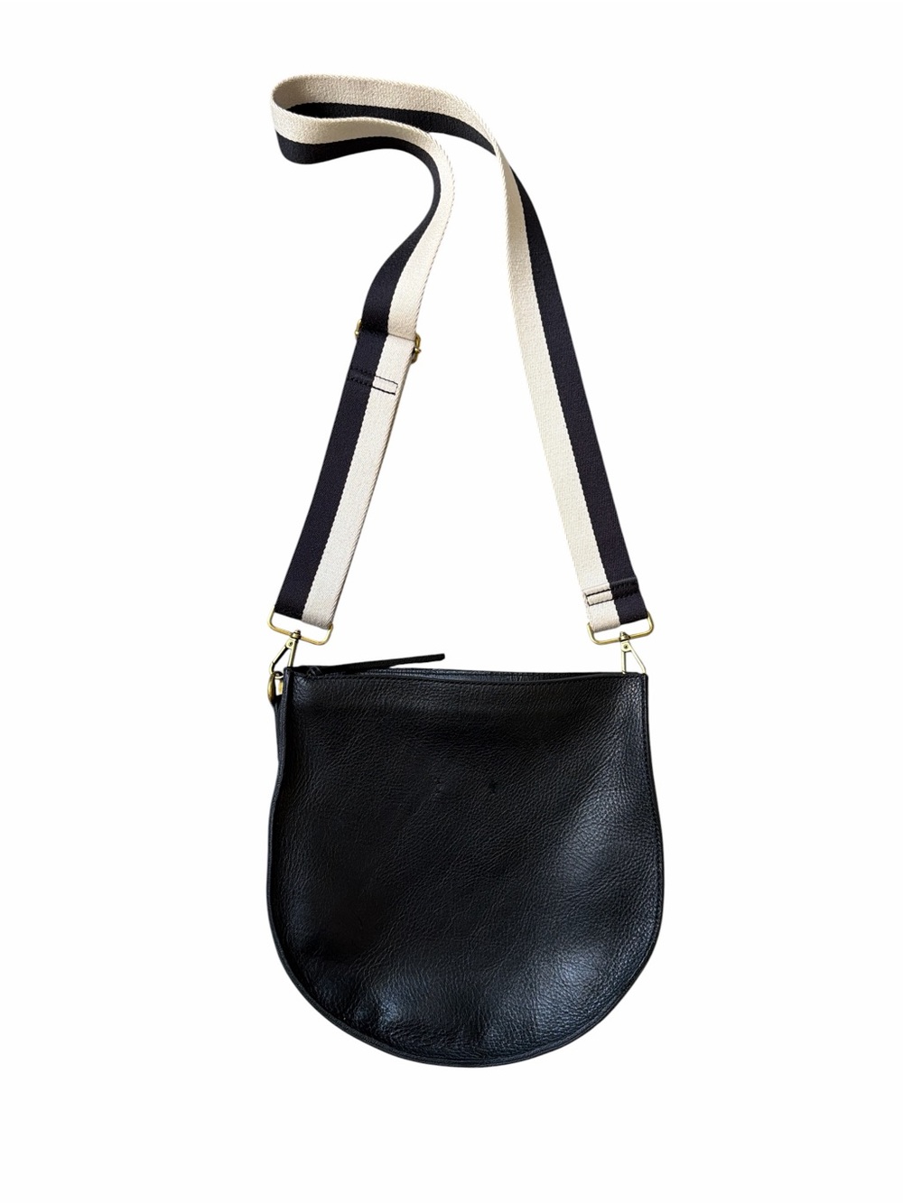 Madewell The Transport Saddlebag True Black Leather Crossbody Bag Zip Closure - Picture 4 of 9